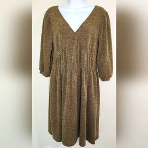 RO&DE Anthropologie Women's Dress Size S Olive Chenille Babydoll Goblincore